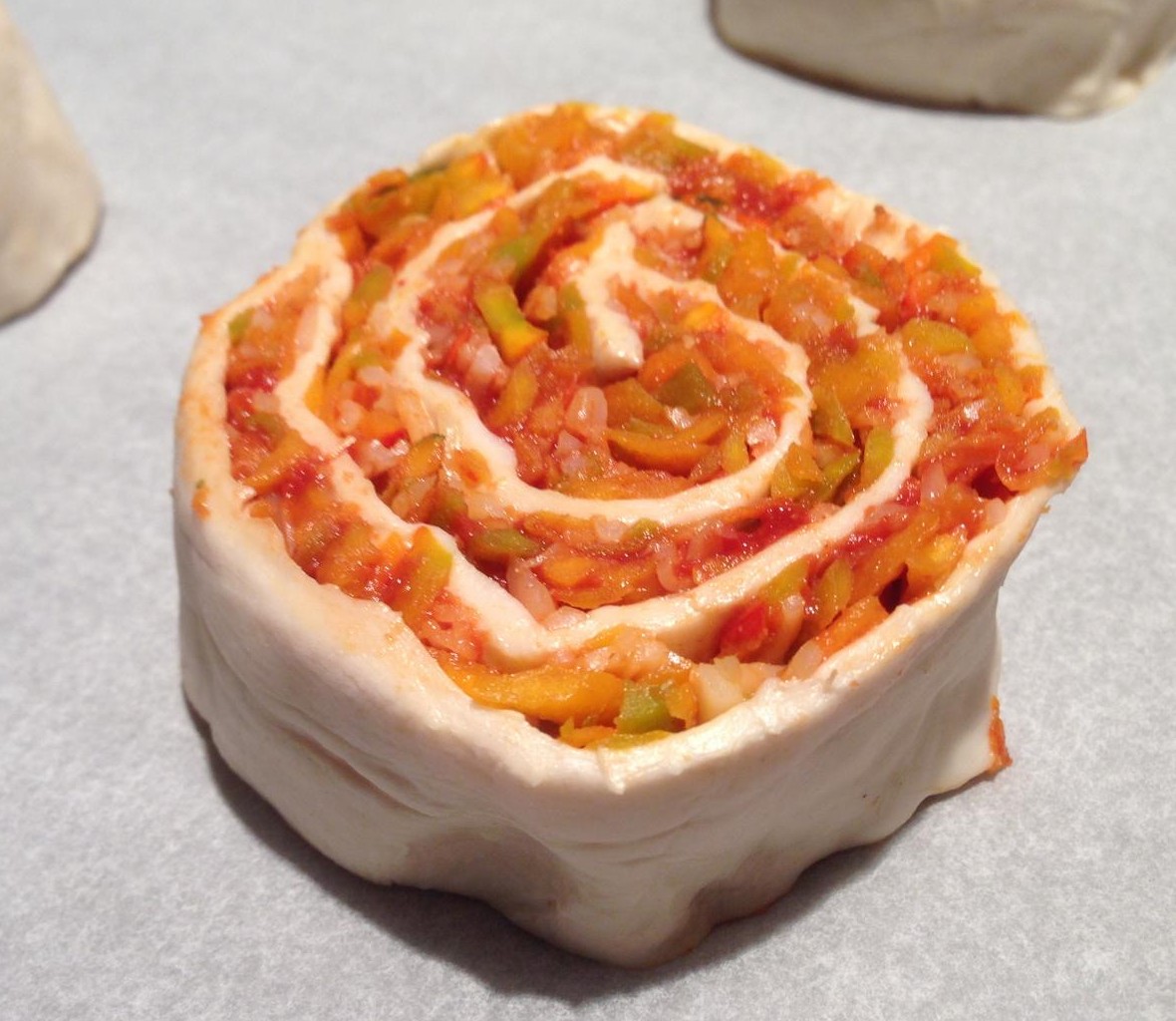 Pizzaschnecke mit Kürbisfülle
