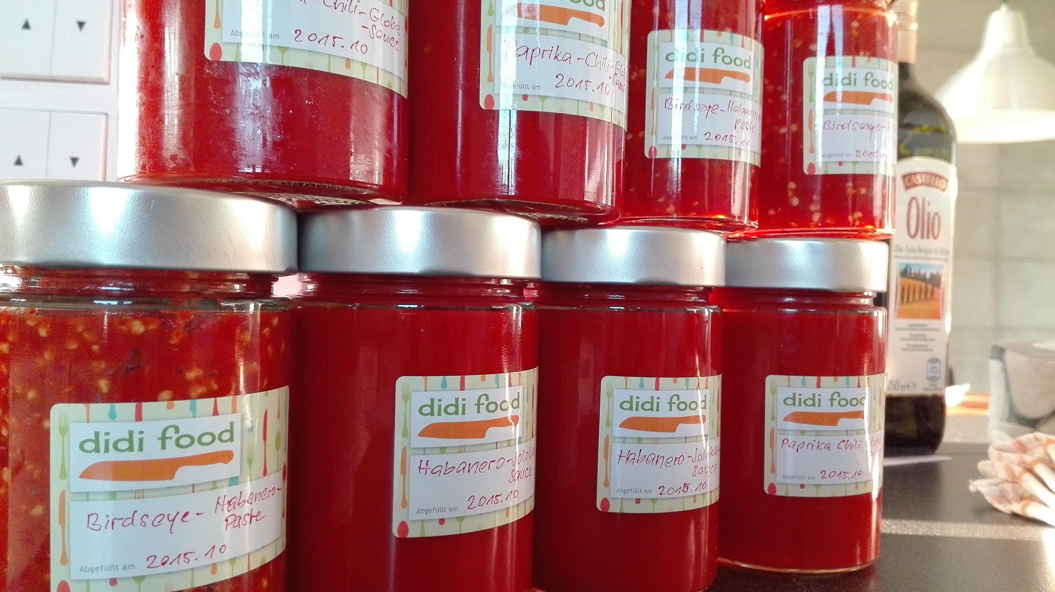 Frisch gefüllte didifood Chilisaucevarianten 2015