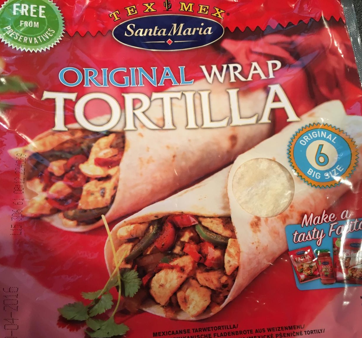 Santa Maria Tex Mex Tortilla - nur nicht die Kleinen nehmen, sonst rollt man länger